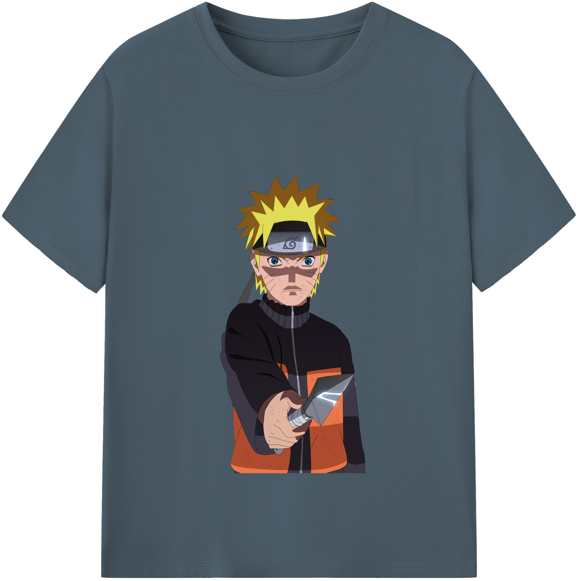 （画像用） NARUTO -ナルト- うずまき ナルト Uzumaki Naruto 綿100％半袖Tシャツ（フロントプリント）